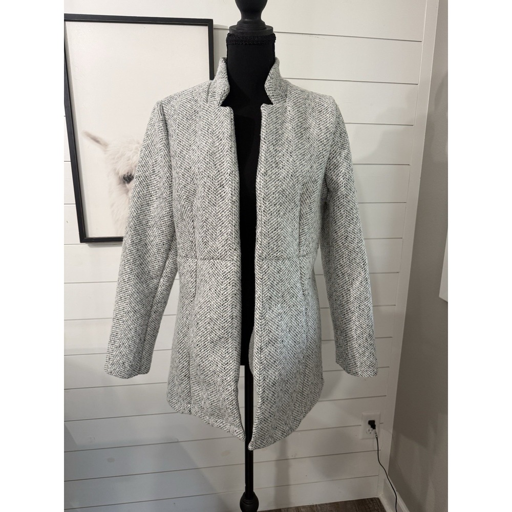 Gray Houndstooth Blazer Jacket Coat Women's Small